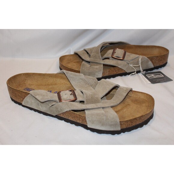 BIRKENSTOCK MEN'S LUGANO SUEDE SANDALS NWOB TAUPE EU 45 US 12 REGULAR - Picture 6 of 7